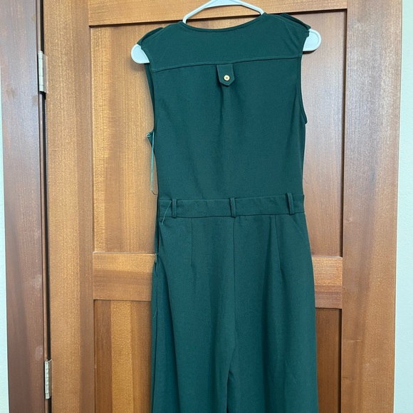 Small Hunter Green Wide Leg Jumpsuit - Picture 3 of 7